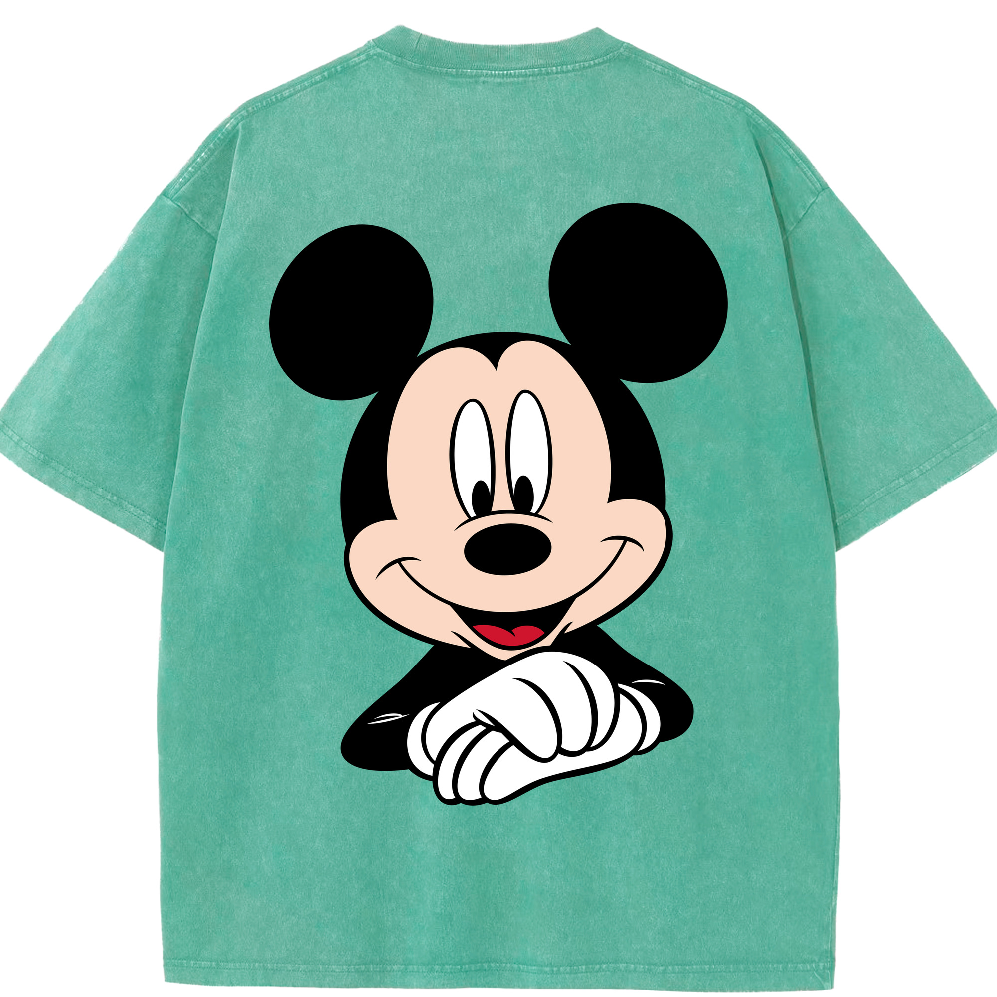 （画像用） ミッキーマウス Mickey Mouse 綿100% ヴィンテージ風 半袖Tシャツ（背面プリント）